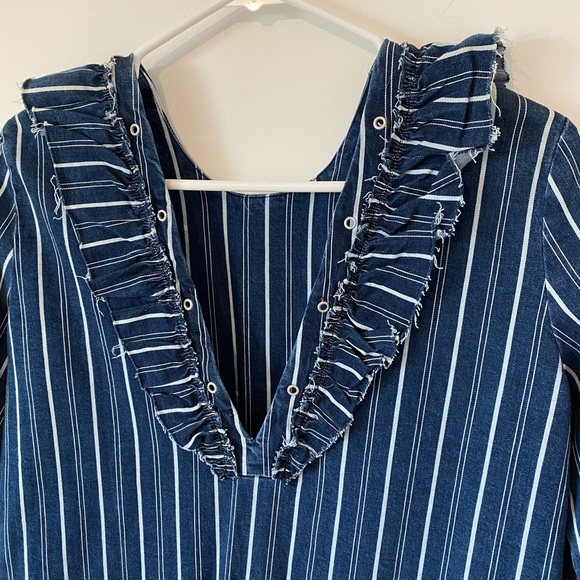 Zara striped denim dress with V back Small - Picture 9 of 12